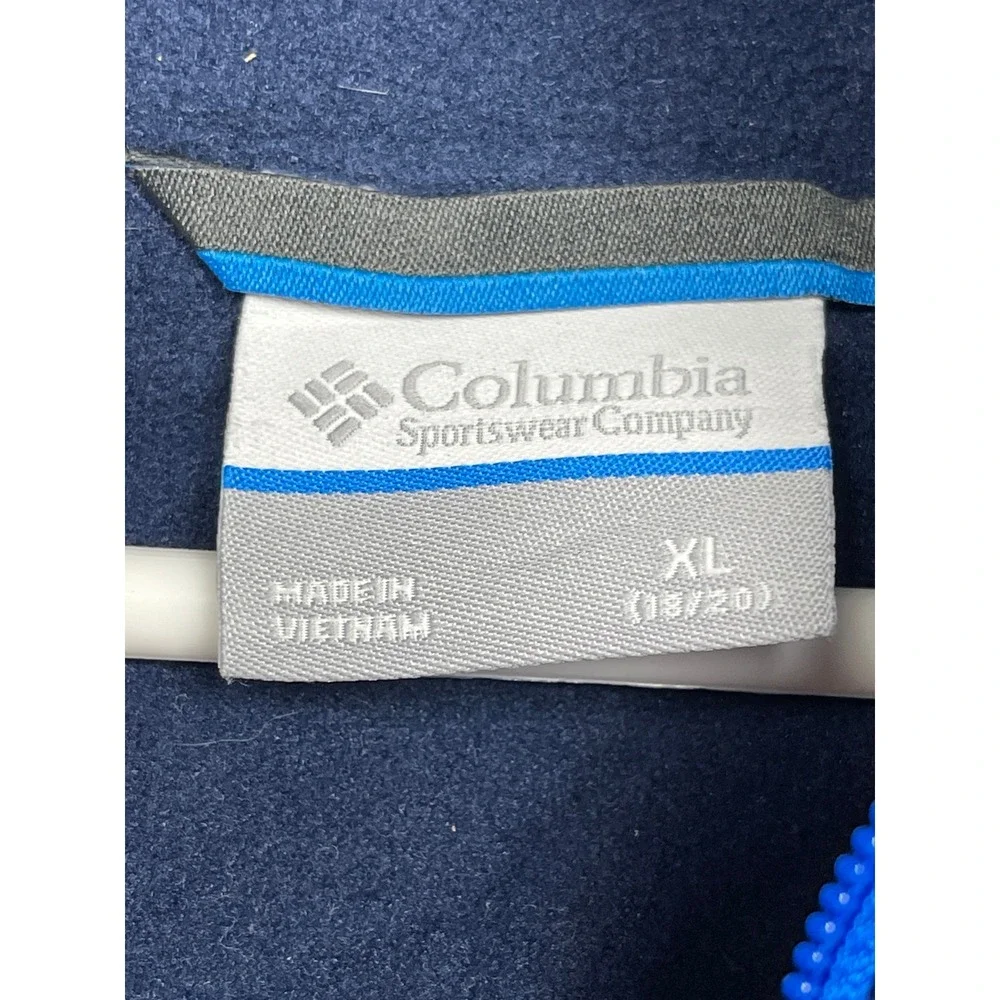 Columbia Hybrid Jacket Polyester Nylon Navy Blue XL (18/20) Youth Boys
